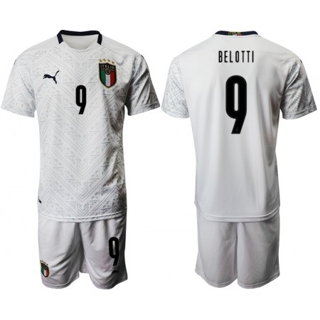 Billige Fotballdrakter Italia Andrea Belotti 9 Barn Bortedraktsett EM 2020 Kortermet